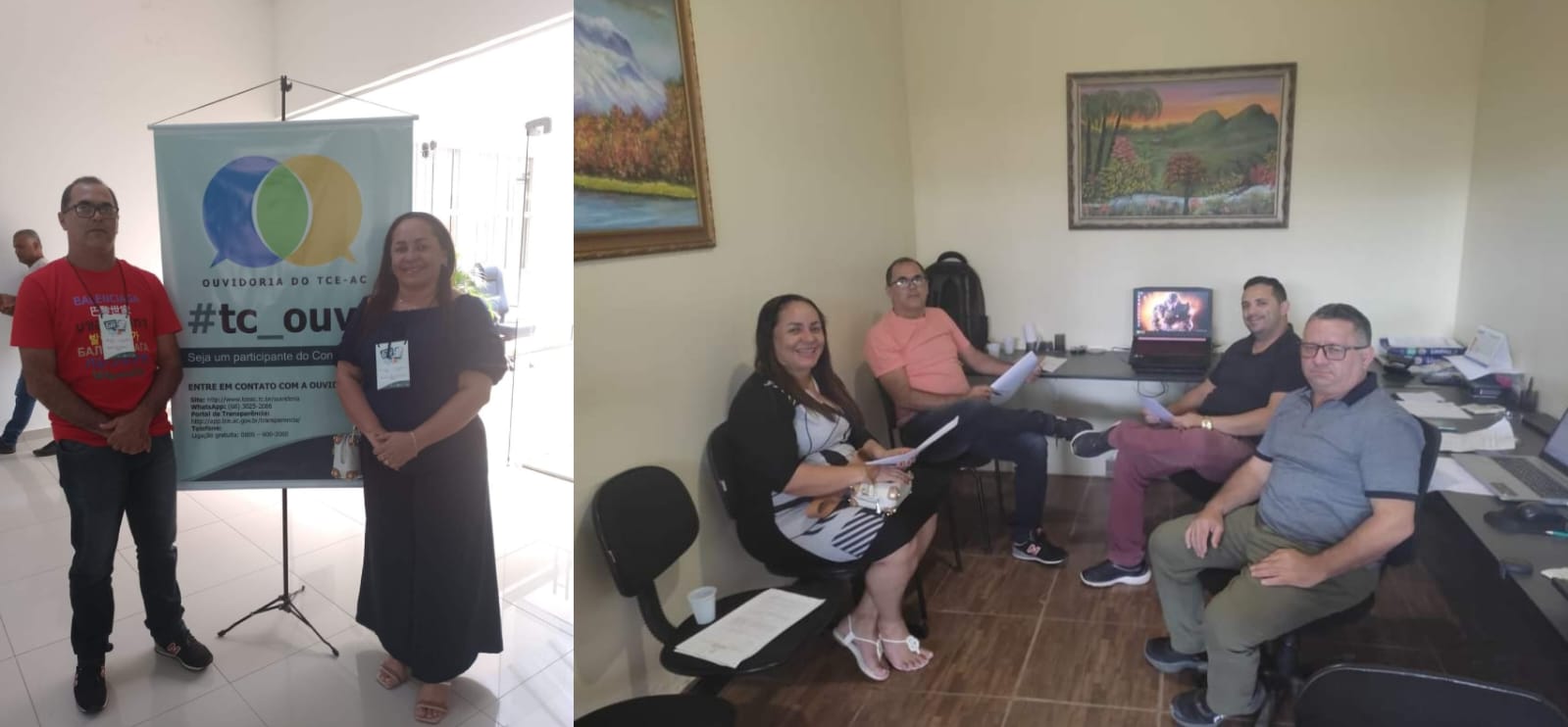 Presidente da Câmara de vereadores e sua equipe administrativa, participam de um evento promovido pelo Tribunal de Contas. 