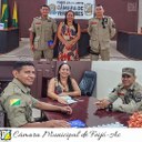 Presidente da Câmara de Vereadores recebe comandante e membro do corpo de Bombeiros de Feijó.